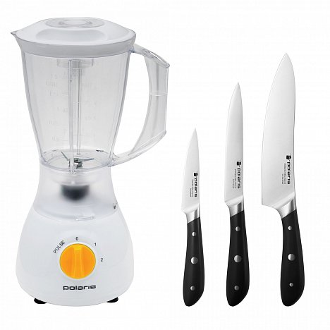Комплект Блендер настольный Polaris PTB 0207 + Набор ножей Polaris Solid 3SS