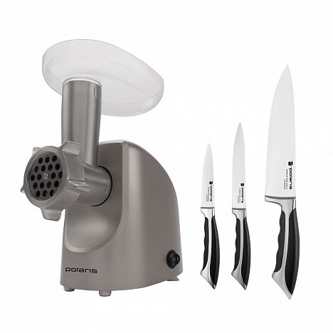 Комплект Мясорубка Polaris PMG 1840  + Набор ножей Polaris Millenium
