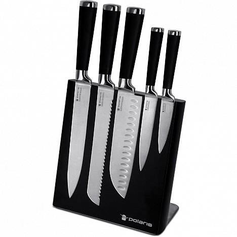 Набор ножей из нержавеющей стали на магнитной подставке Polaris SP-6SS