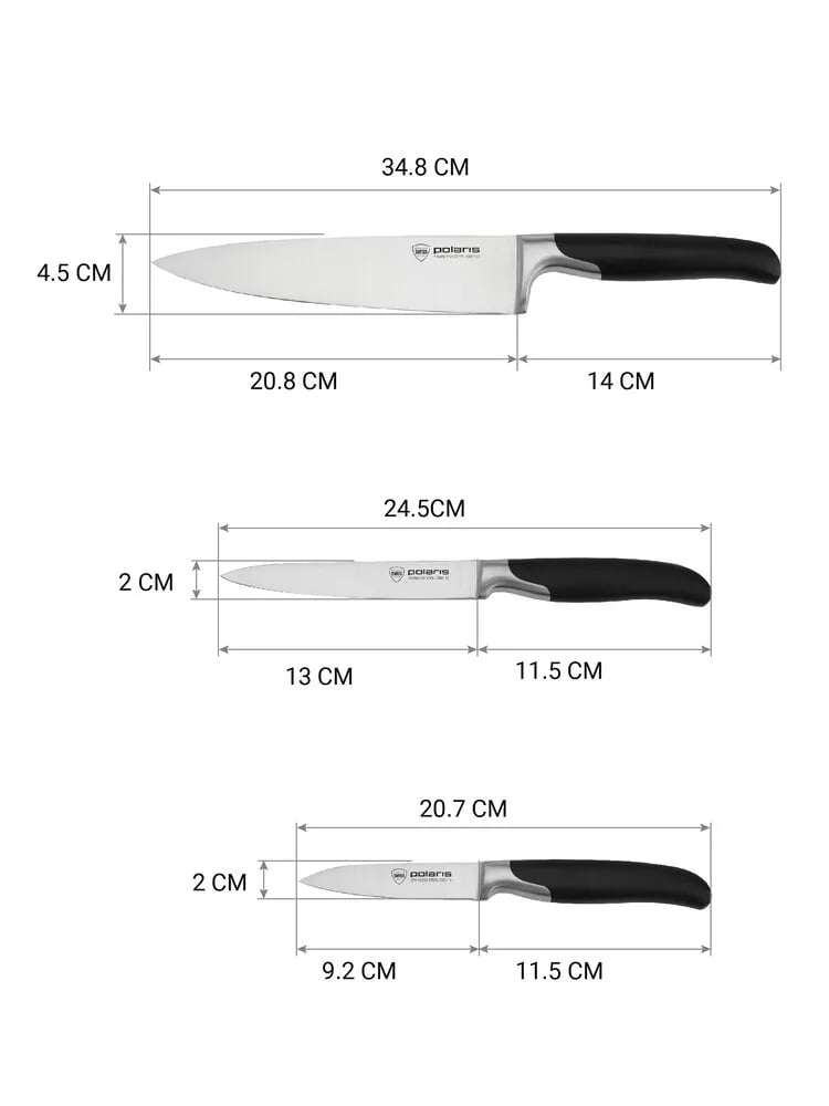 Набор ножей Polaris Graphit-4SS 5055539172716 - фото 3