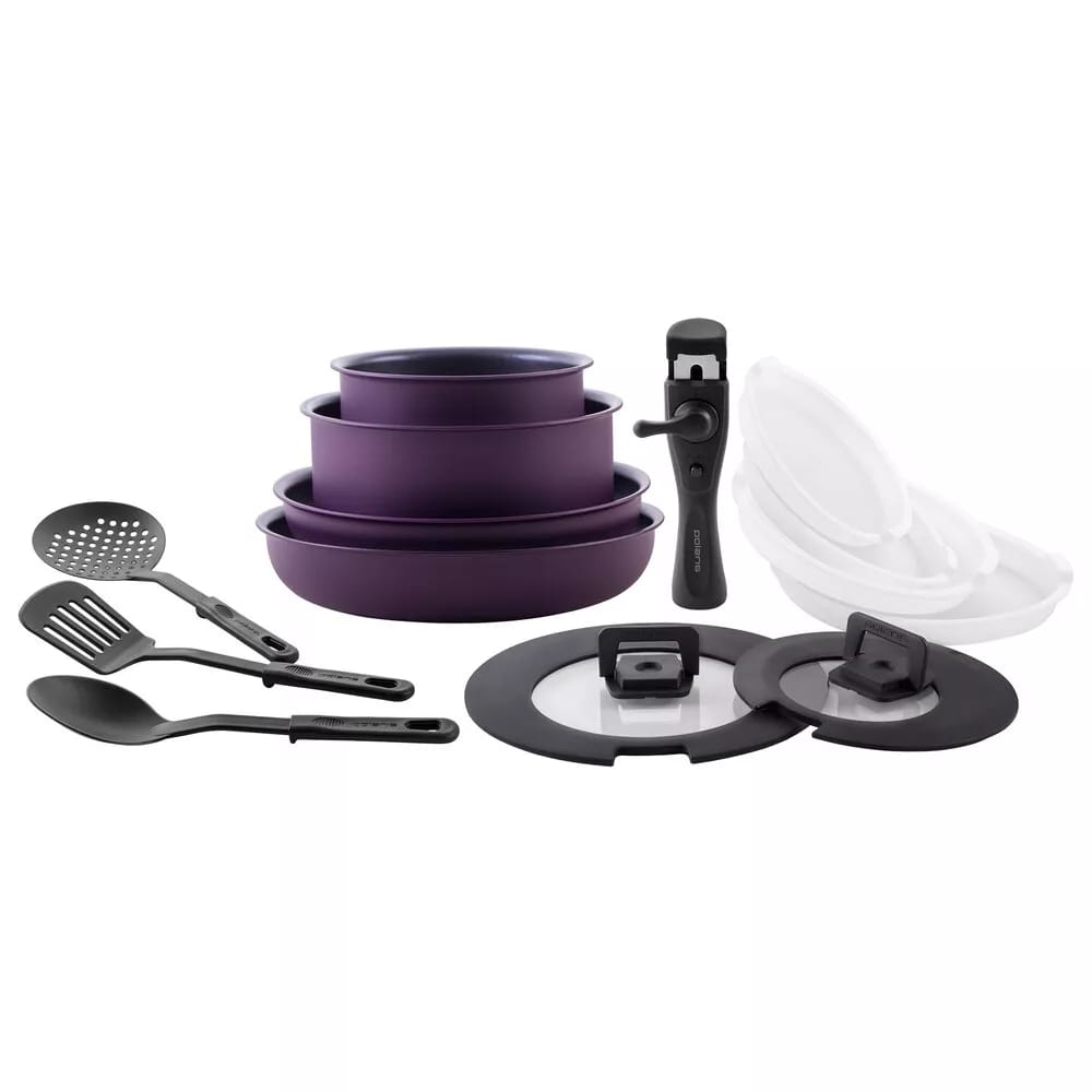 Набор посуды Polaris EasyKeep-14D - 14 предметов 2 in 1 титановая ложка вилка пикник путешествия кемпинг посуда