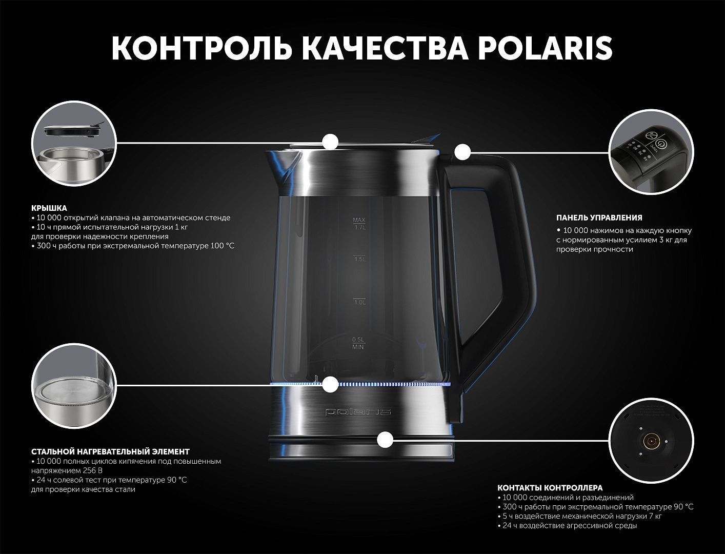 Electric kettle Polaris PWK 1711CGLD - prices, reviews, specifications, buy electric  kettle polaris pwk 1711cgld в Украине