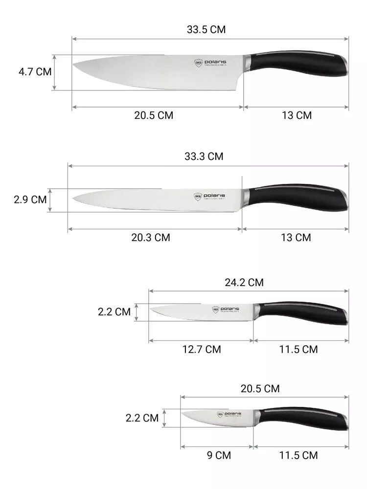 Набор ножей Polaris Stein-4SS кухонный комбайн krups master perfect duo ka51k1 набор для выпечки белый