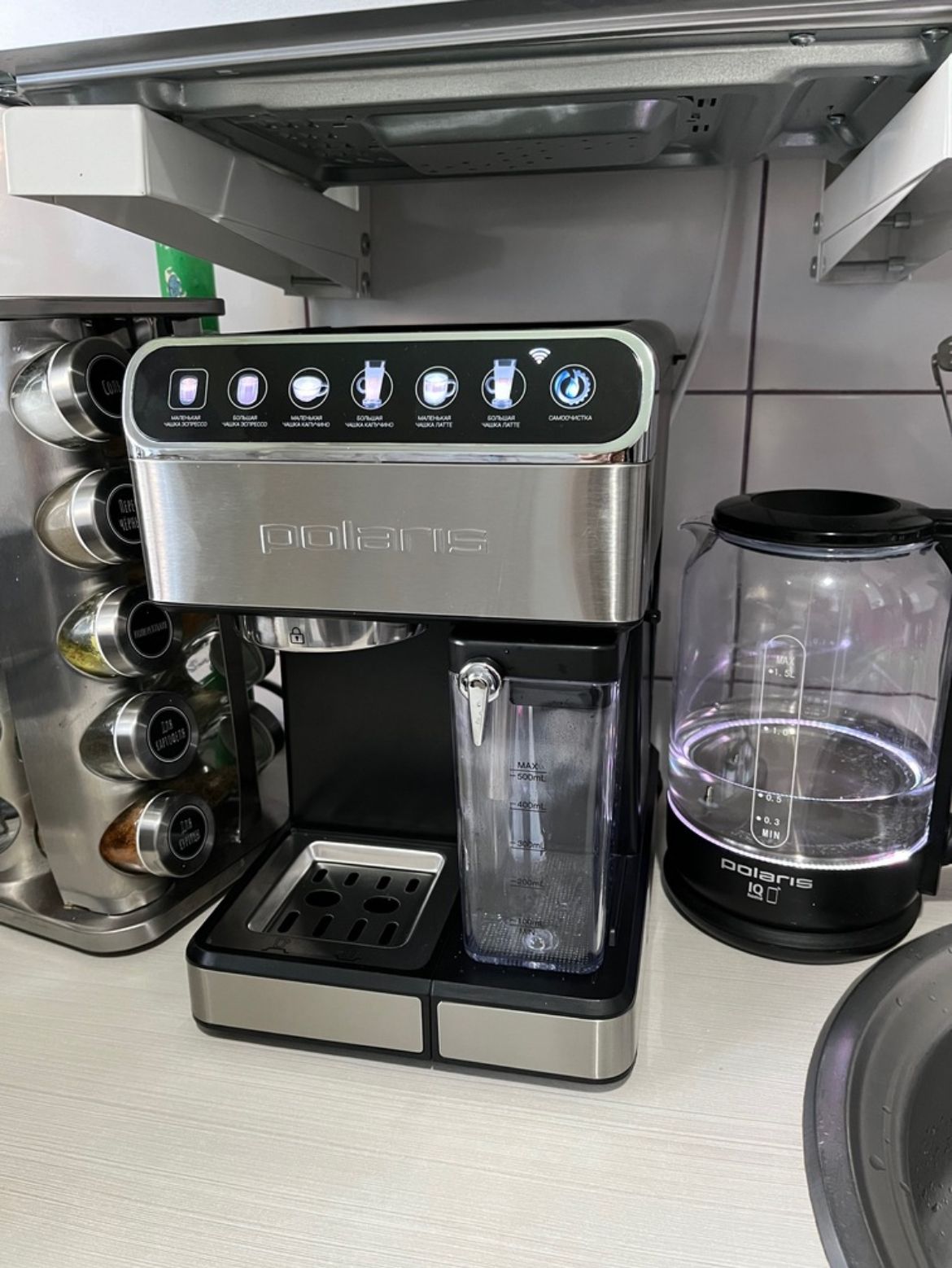 Кофеварка Polaris PCM 1540 WI-FI IQ Home Нержавеющая сталь – купить ...
